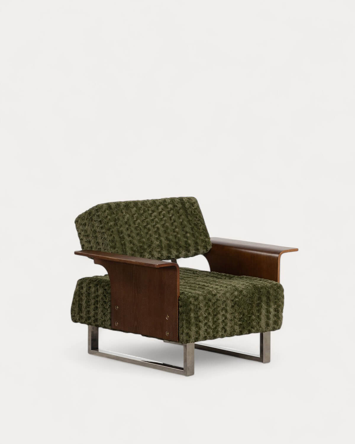 70s - Pack 2 Sillones Reclinables con Reposabrazos de Madera y Tela 70s Furry