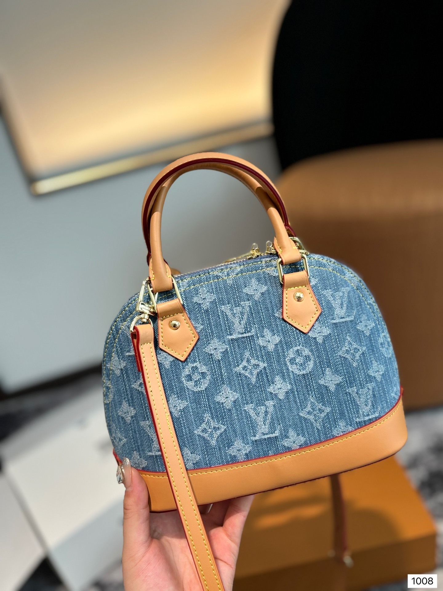 Louis alma bb Retiro denim bag size: 24??18cm