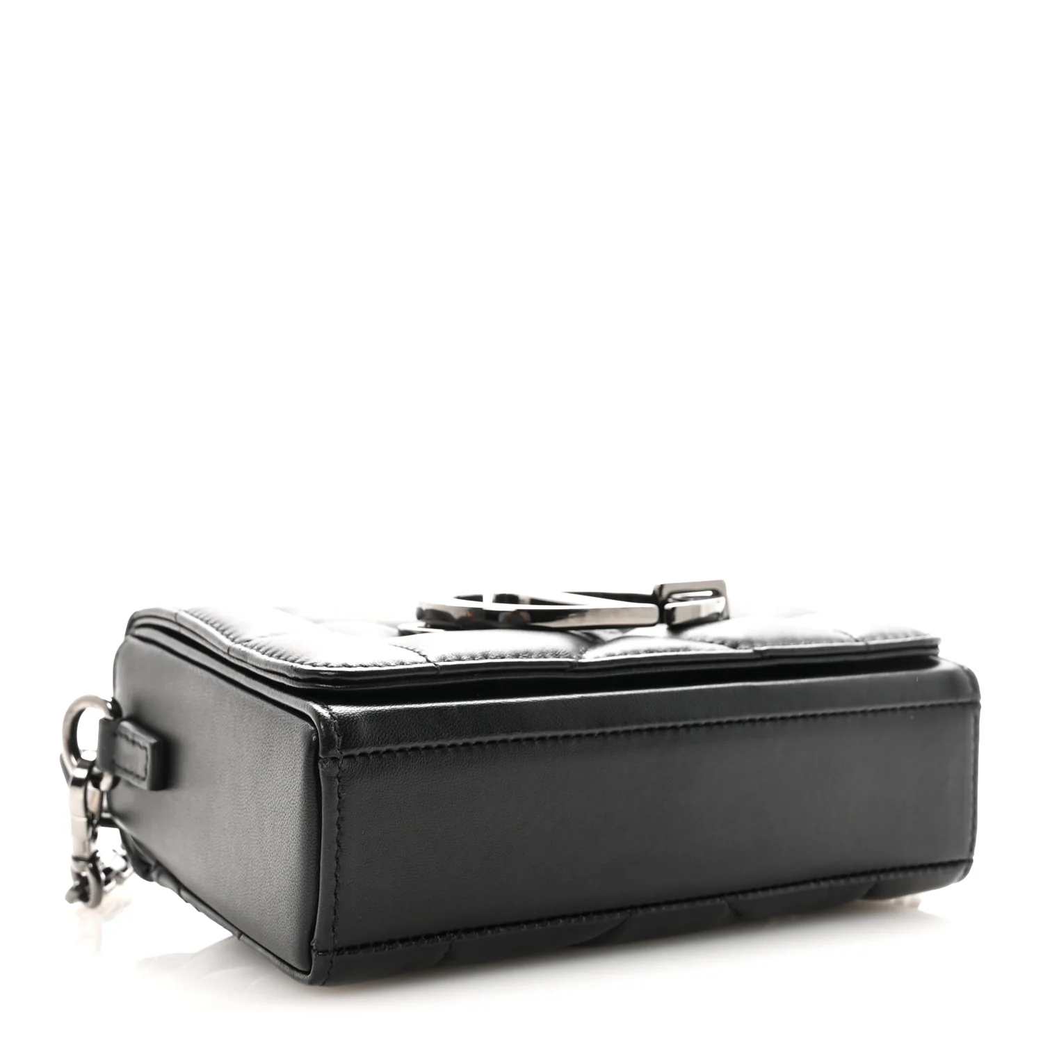 Lambskin Maxi Cannage Small 30 Montaigne Chain Top Handle Bag Black