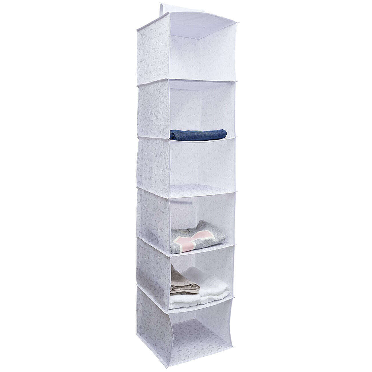 Organisateur de vêtements Blanc - 6 niveaux - 30x30xH128 cm