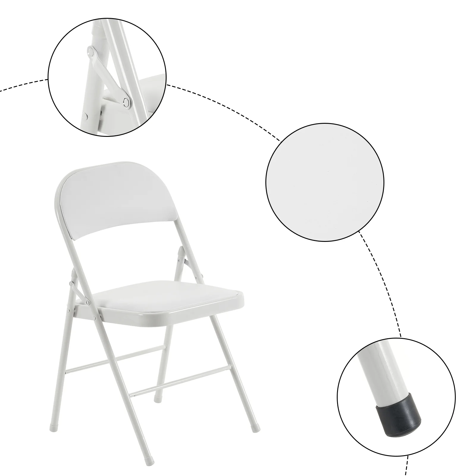 6Pcs Foldable Chairs for Convention  Exhibition, White