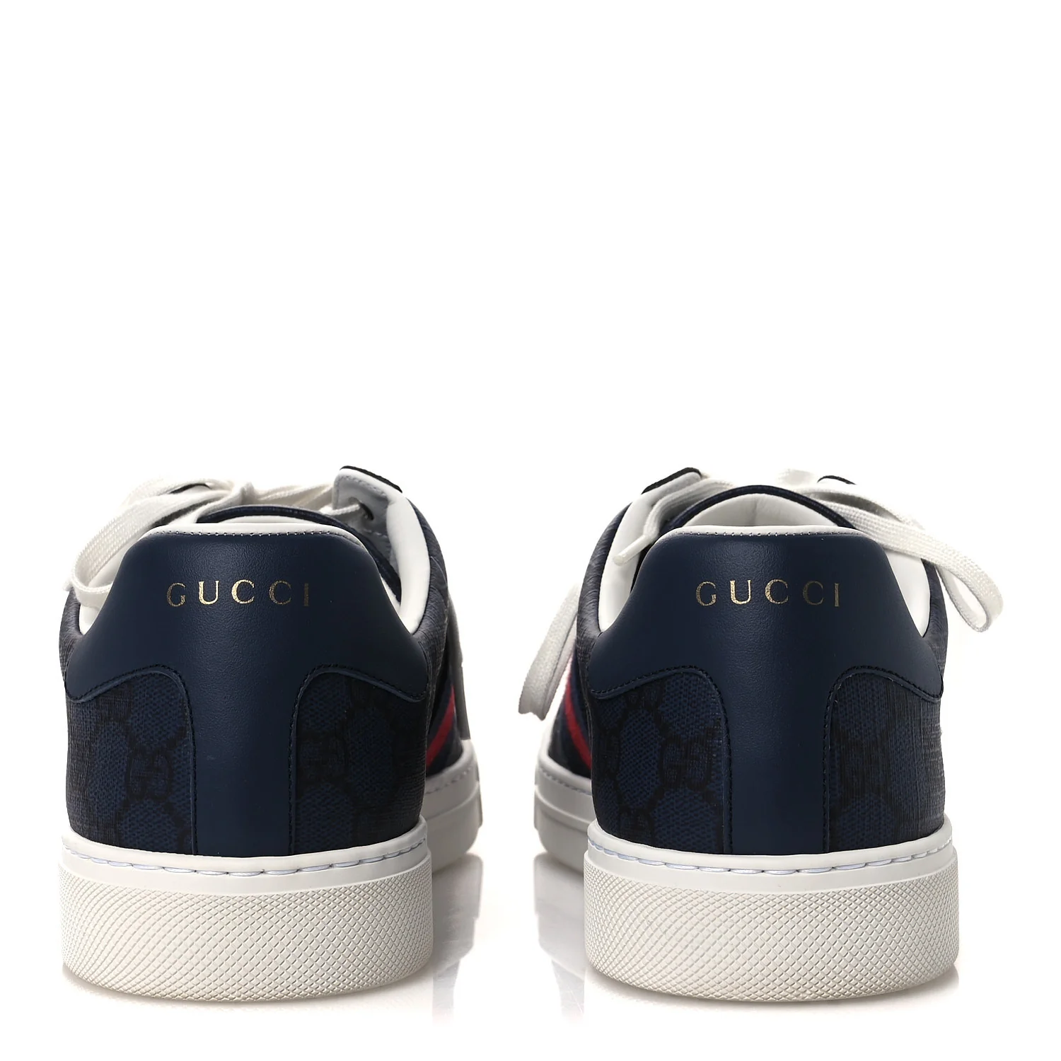 GG Supreme Monogram Web Mens New Ace Sneakers 9.5 Dark Blue