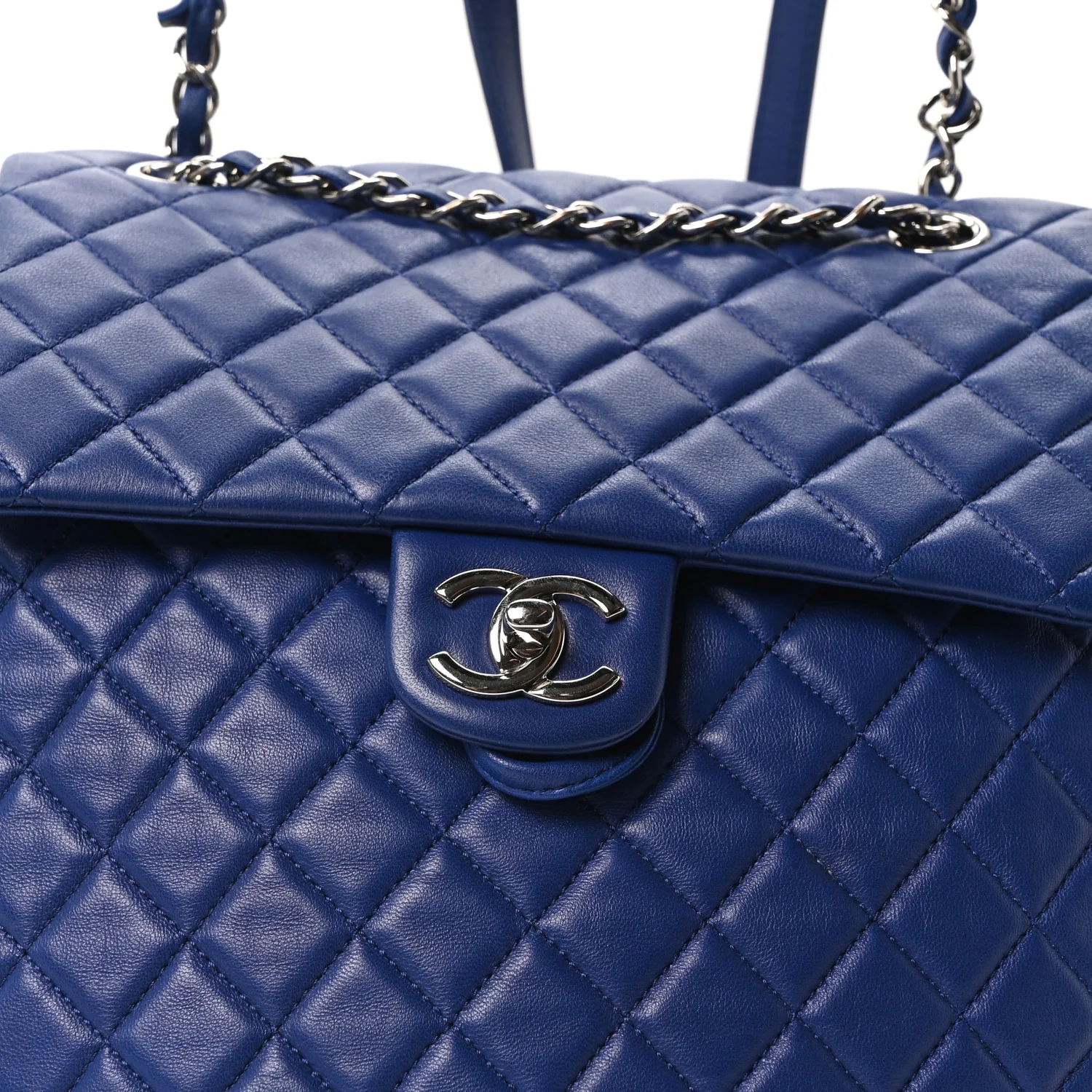 Calfskin Quilted Large Urban Spirit Backpack Navy