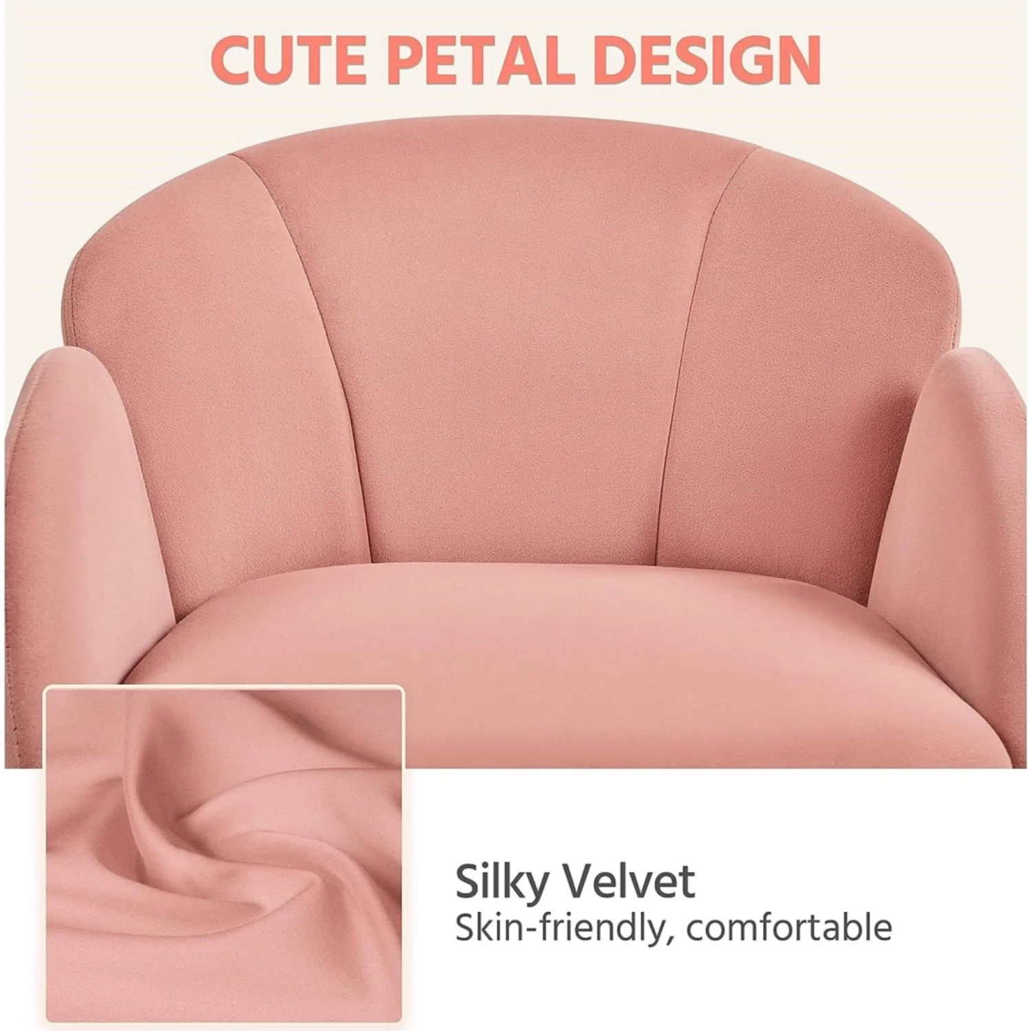 Velvet Desk Chair for Home Office, Makeup Vanity Chair with Armrests for Bedroom Modern, Swivel Rolling Chair(Black) Image 5