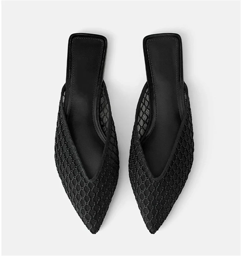 Sophie Paris | Mules plates en maille pour femmes