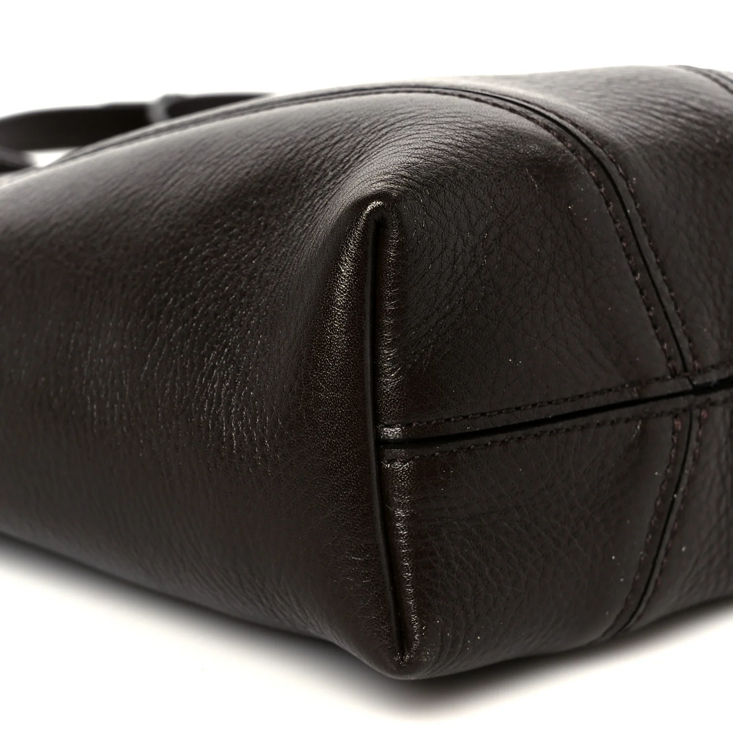 Grained Calfskin Small Spin Tote Kohl Brown