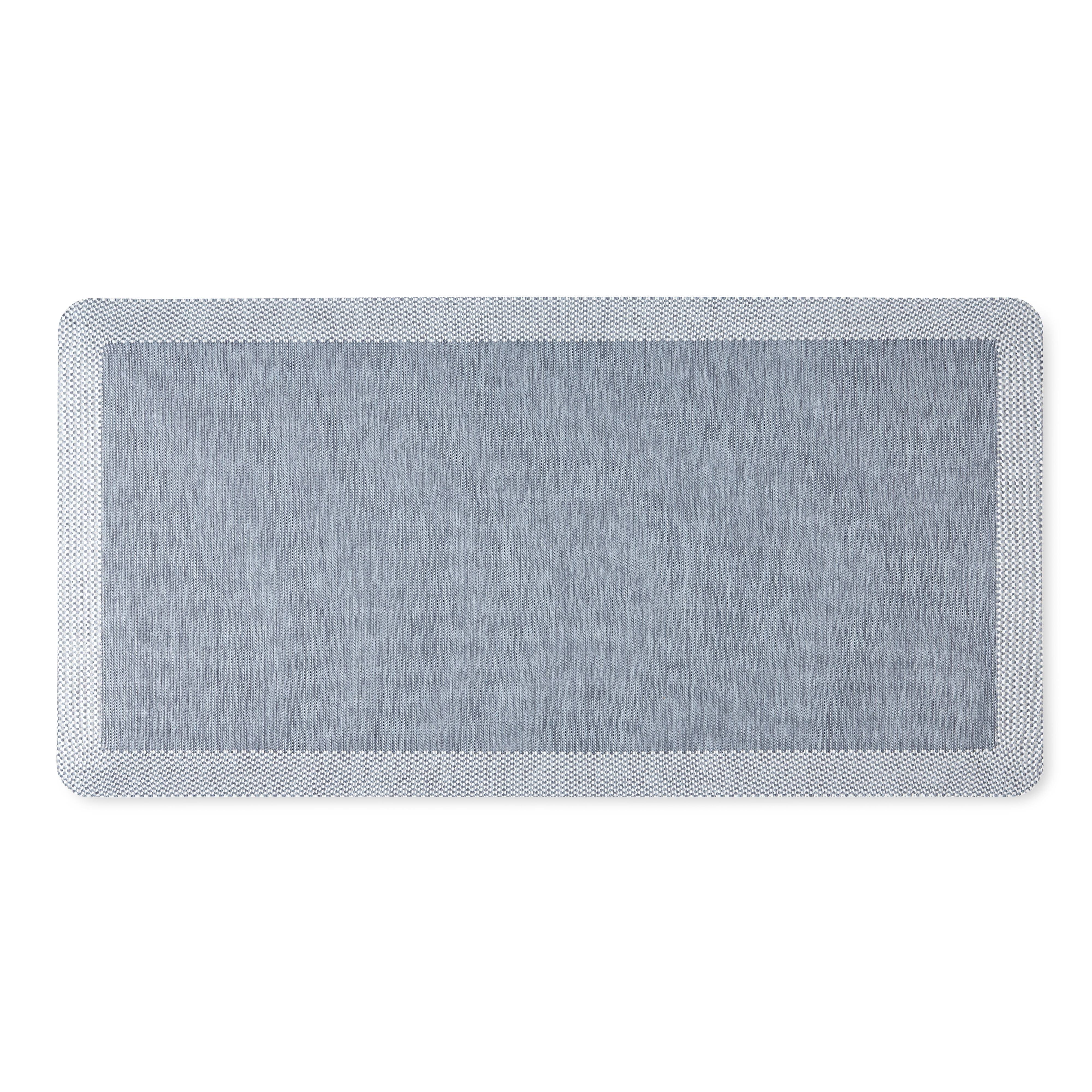 Martha Stewart Mira Modern Heathered Anti-Fatigue Air-Infused Kitchen Mat, Blue, 19.6