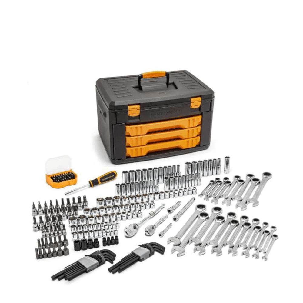 232 Piece 1/4#8243;. 3/8#8243; Drive Metric SAE Mechanics Hand Tool Set