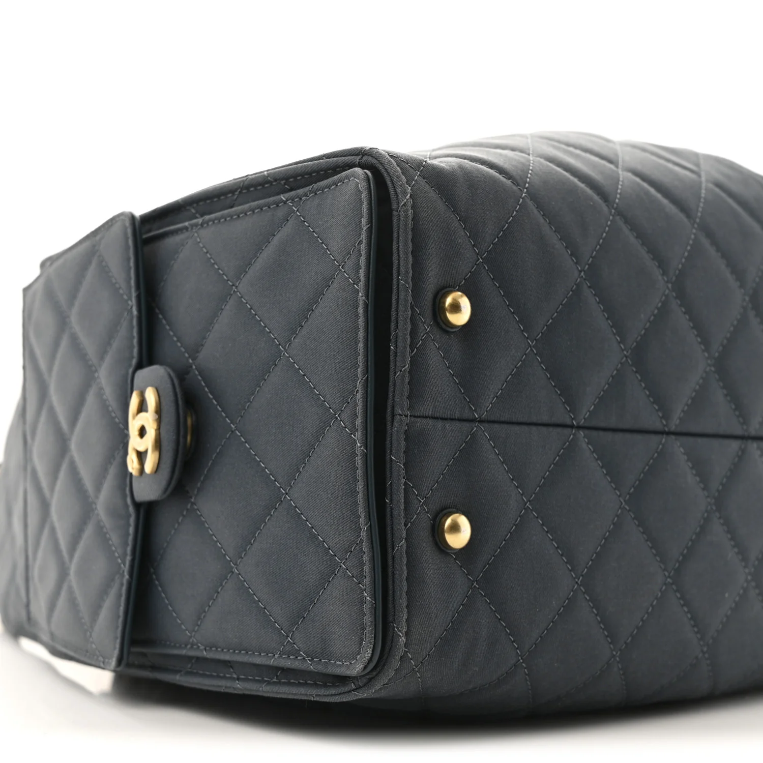 Canvas Quilted Medium Chanel 25 Handbag Dark Blue
