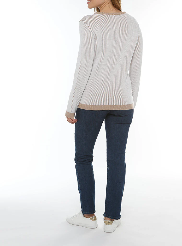 Pull femme maille anglaise beige chaud