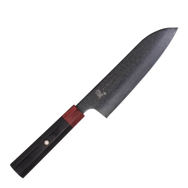 Rei santokukniv 16,5 cm DLC svart/rød