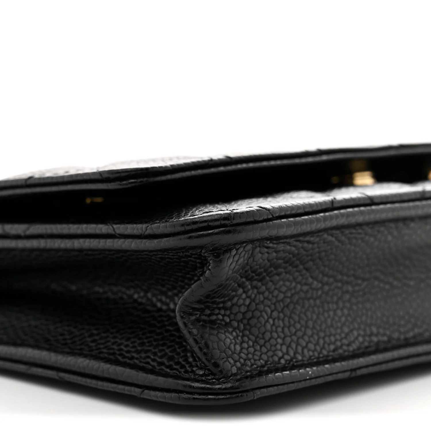 Caviar Quilted Wallet on Chain WOC Black