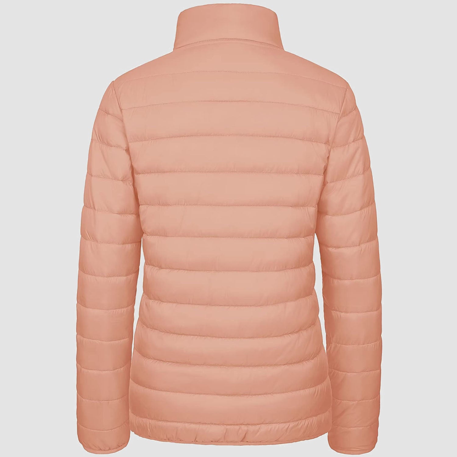 Doudoune légère pour femme, col montant, fermeture éclair intégrale, doublure matelassée, manteau d'hiver