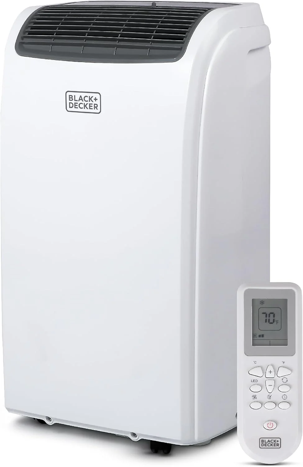 Climatiseur portable intelligent BLACK+DECKER, 12 000 BTU pour pièces jusqu'à 51 m², avec télécommande Follow Me et kit fenêtre, BPACT12WT, blanc