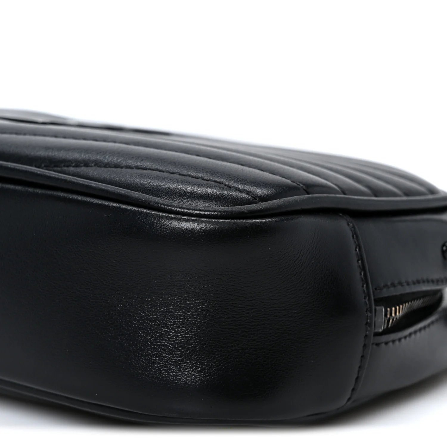 Calfskin Matelasse Monochrome Monogram Mini Lou Camera Bag Black