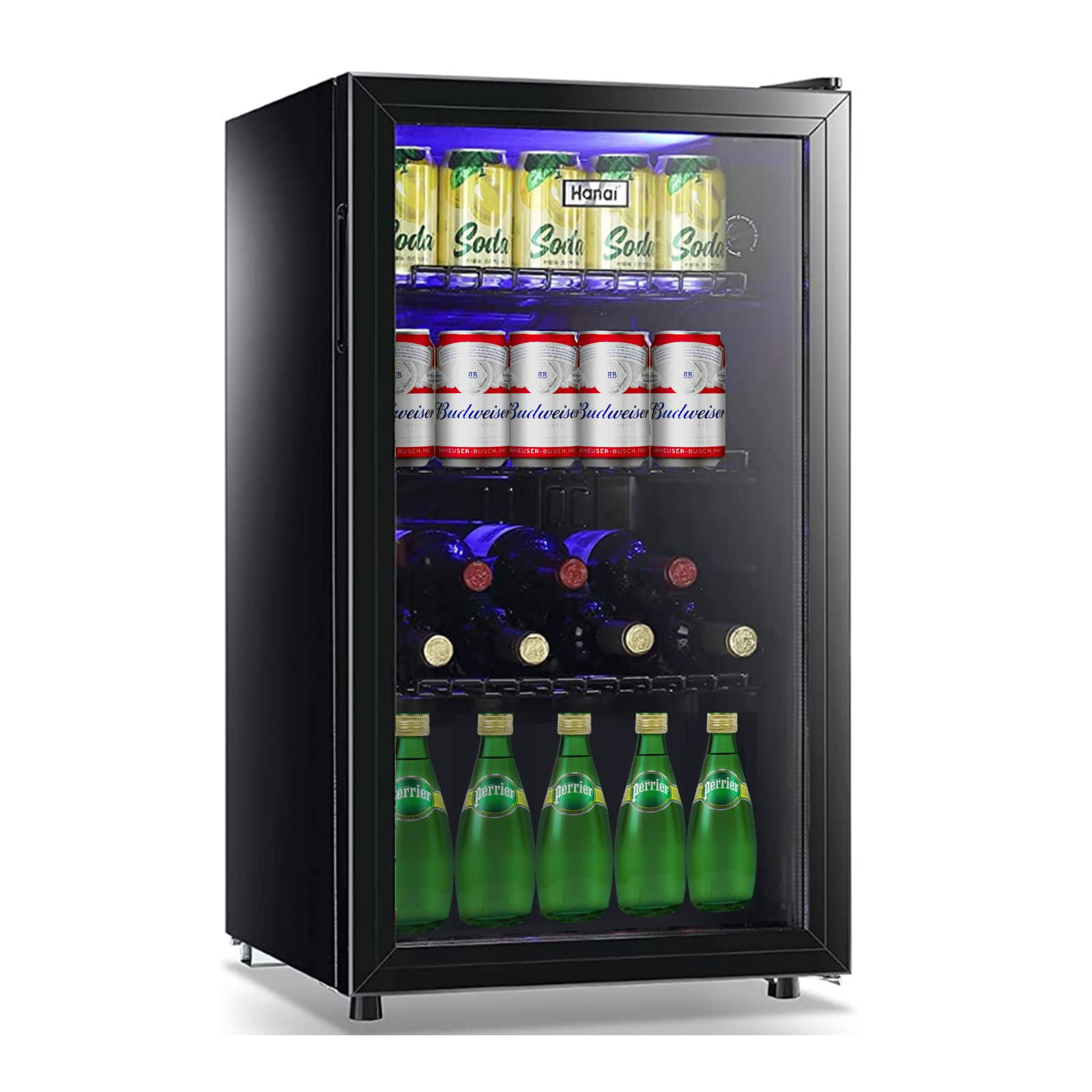 Wanai 120-Can Beverage Cooler and Refrigerator, Small Mini Fridge for Home, Office or Bar with Glass Door and Adjustable Removable ShelvesPerfect for