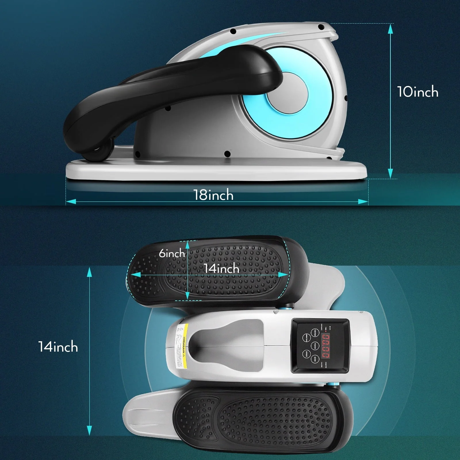 Desk Elliptical Machine for Home Office, Electric Desk Elliptical Trainer with Display Monitor Quiet Compact Pedal Exerciser Gifts for Caring Parents Image 8