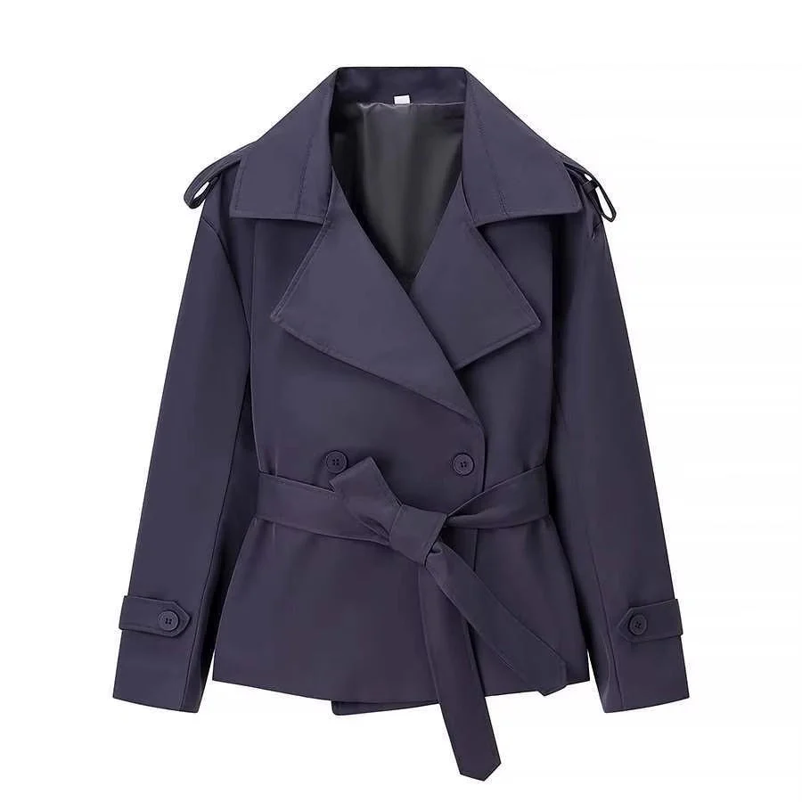 Blazer court ceinturé pour femme