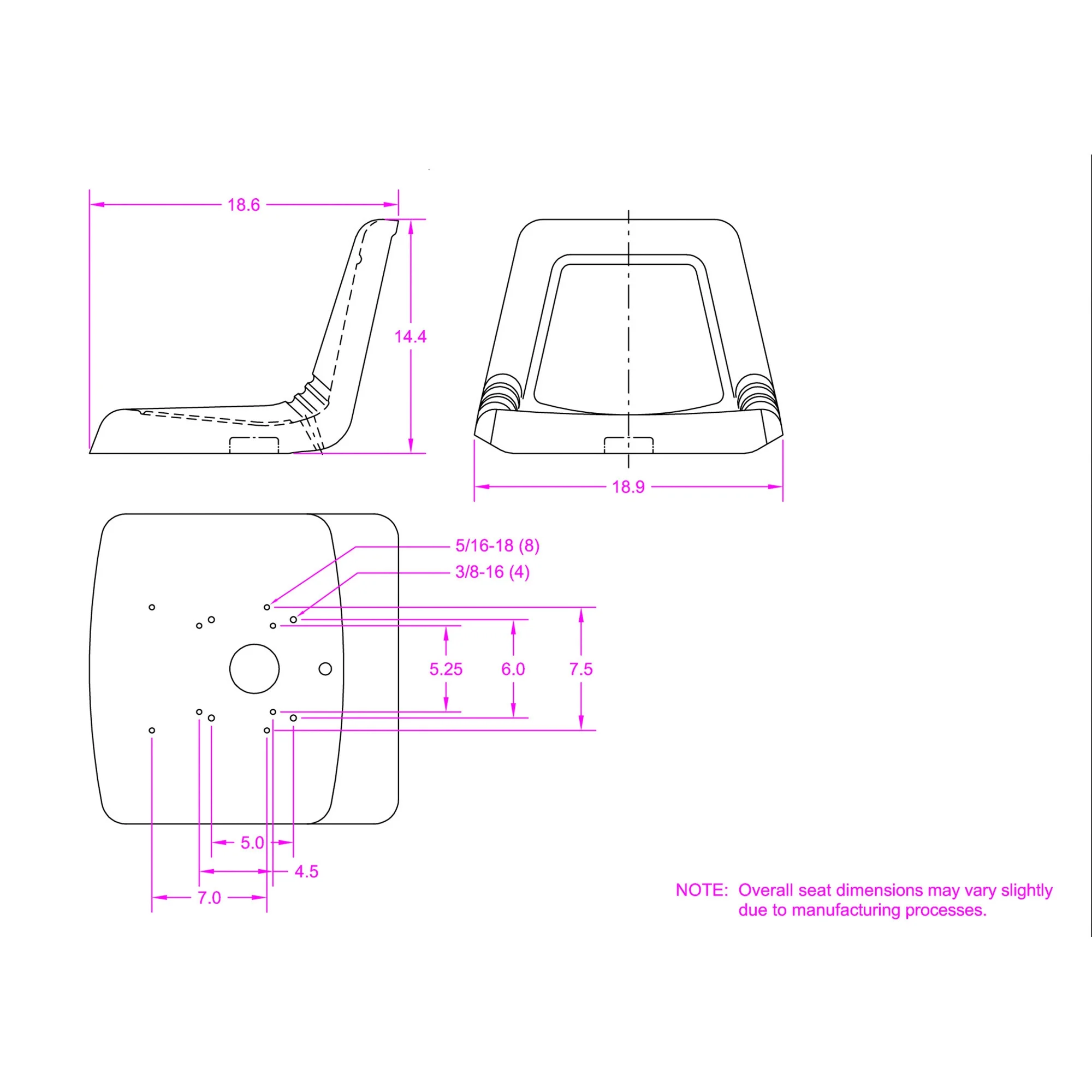 Black Talon High - Back Lawn Mower Seat, Black, Model# 115000BK