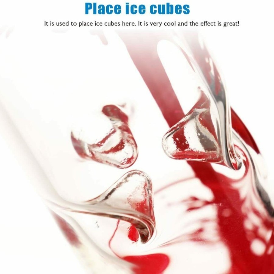 Three-pinch ice catcher inside the neck of the red tree beaker glass bong