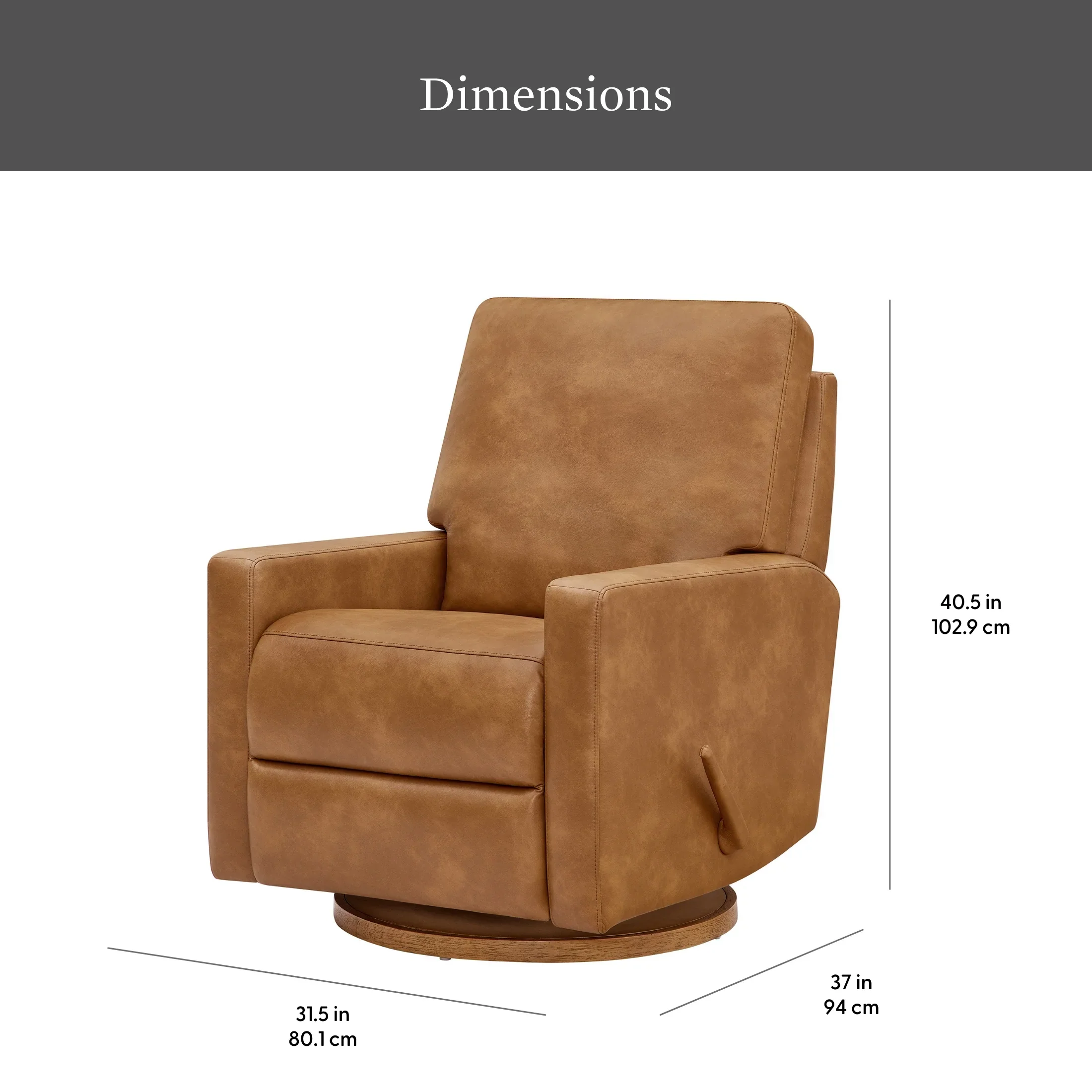 Better Homes & Gardens Modern Farmhouse Glider Recliner, Taupe Faux Leather