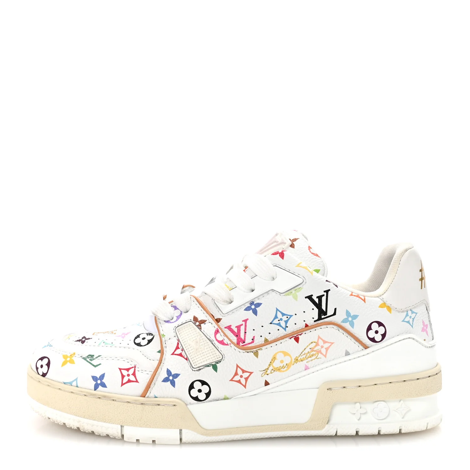 LV X TM Calfskin Monogram Multicolor Womens LV Trainer Sneakers 37.5 White