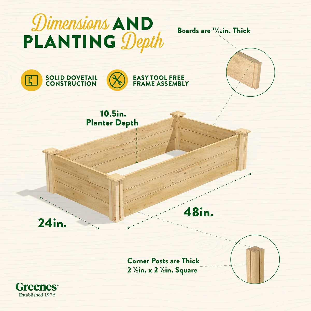 Greenes Fence 2' x 4' x 10.5 Original Cedar Raised Garden Bed