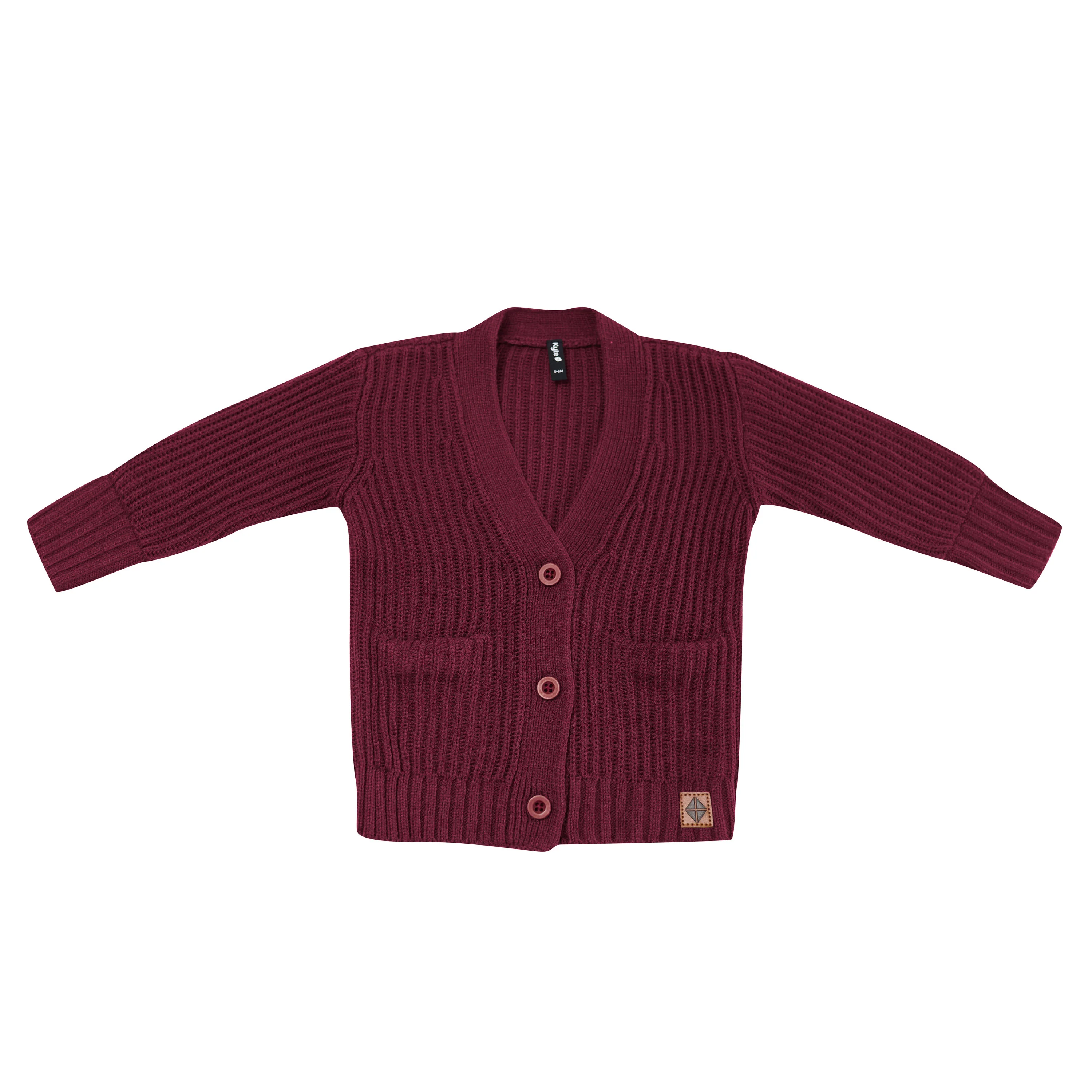 Chunky Knit Oversized Cardigan in Burgundy