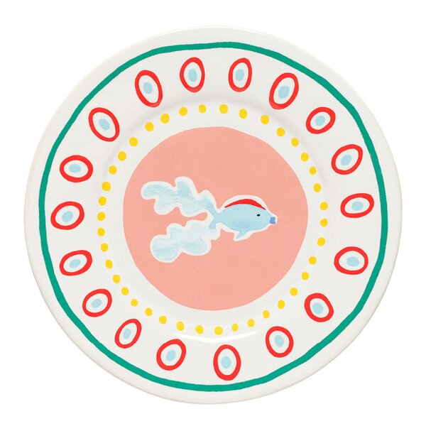 Bliss tallerken flat 22 cm fisk multi