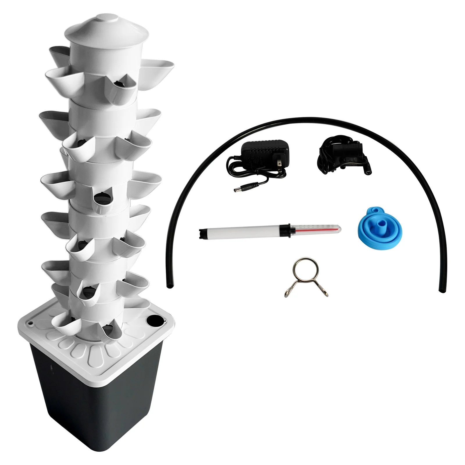 Mustrod Hydroponic Growing System 30 - Plants Indoor Vertical Tower Garden Planter with Pump Water Tank