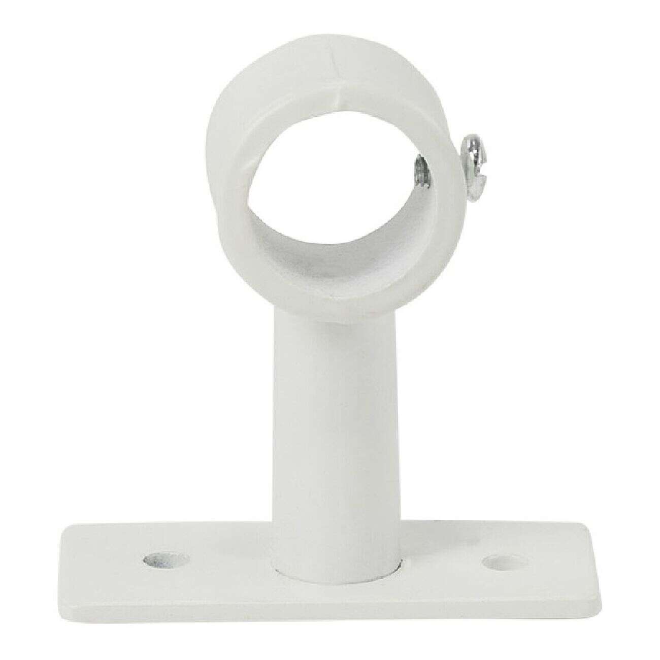 Support court métal blanc pour tringle à rideau Ø2xL7cm