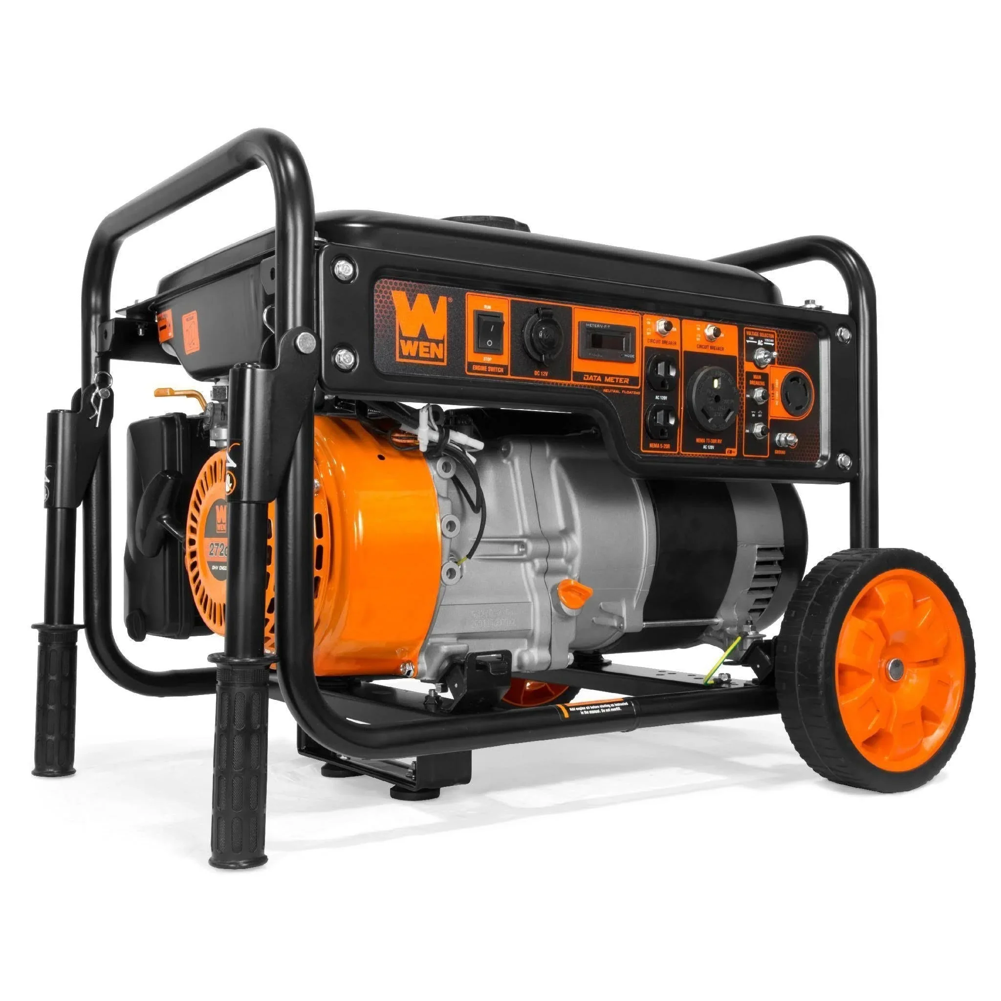 Générateur portable de 6000 watts, compatible avec les véhicules récréatifs, avec kit de roues et conforme aux normes CARB.