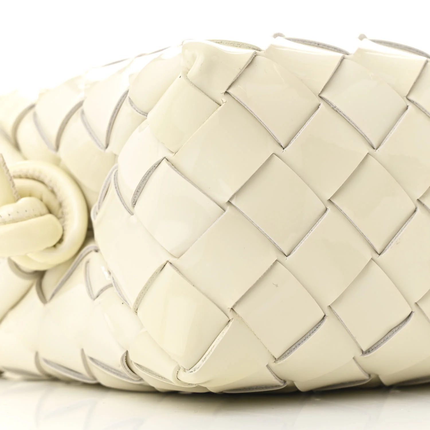 Patent Nappa Intrecciato Mini Loop Camera Bag White