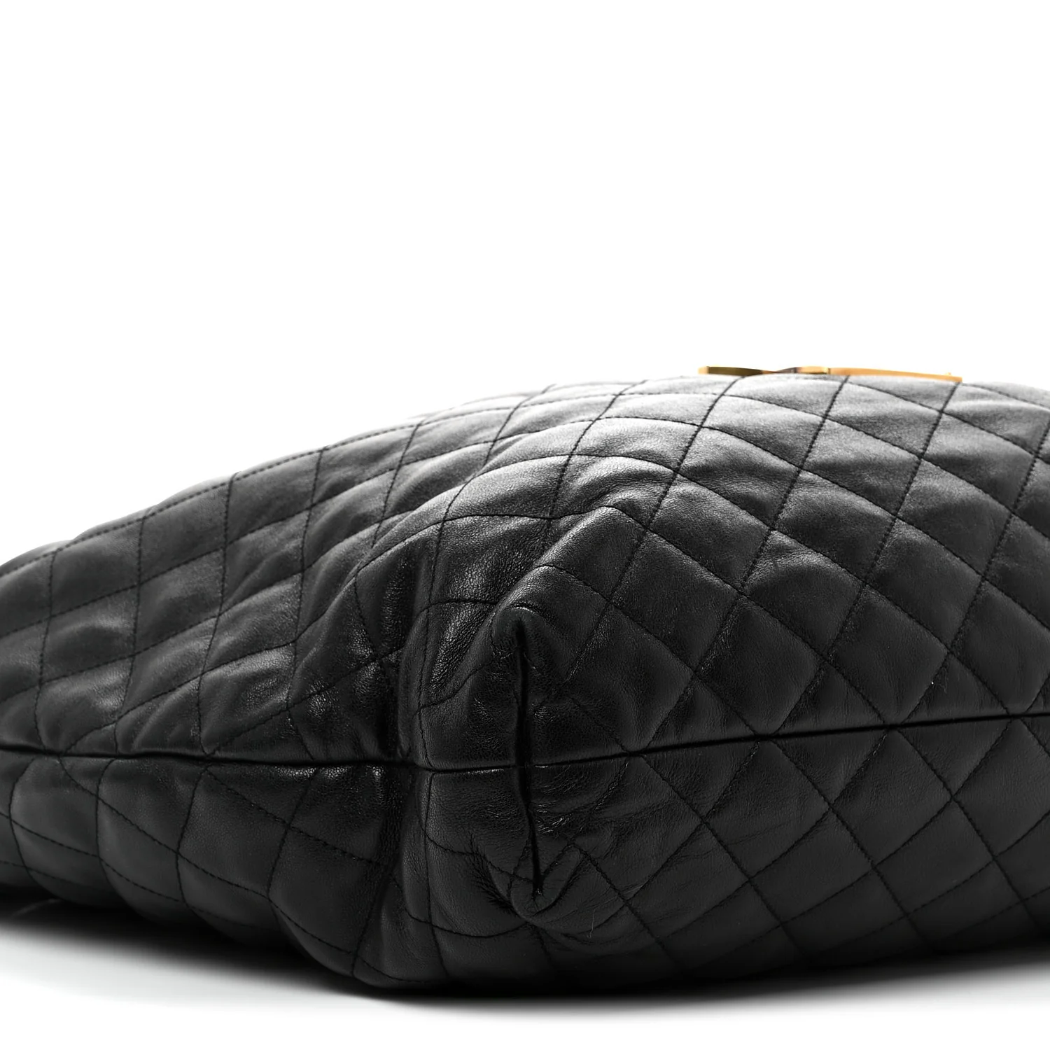 Lambskin Quilted Maxi Icare Shopping Tote Black