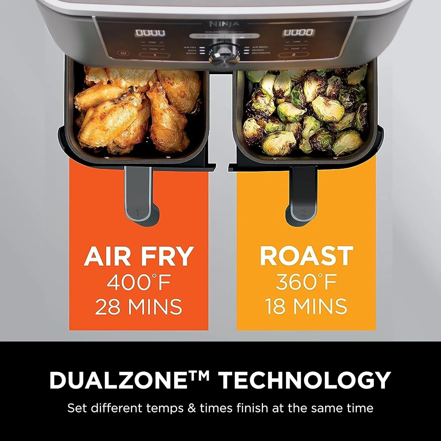 Friteuse à air Ninja Foodi 6-en-1 FlexBasket avec MegaZone de 7 pintes et séparateur de panier