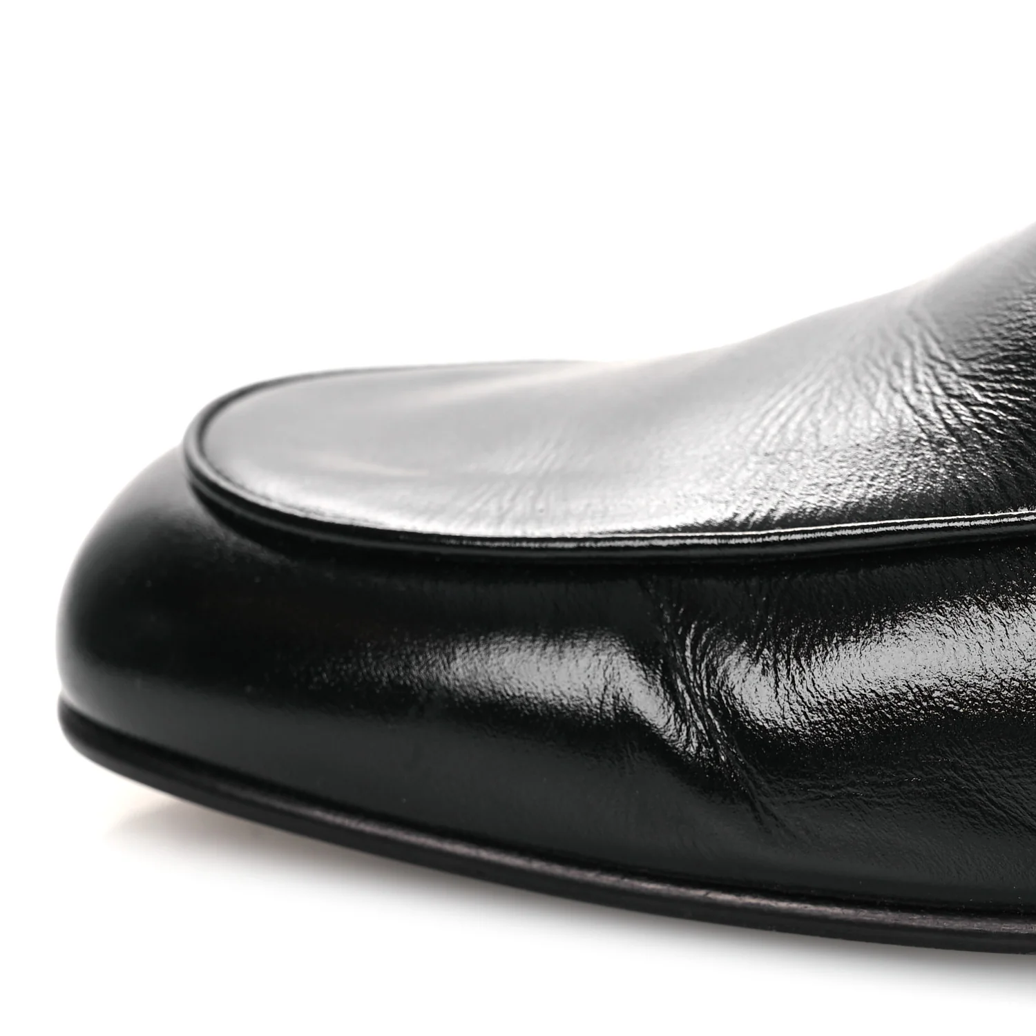 Shiny Calfskin Crystal CC Mules 41 Black