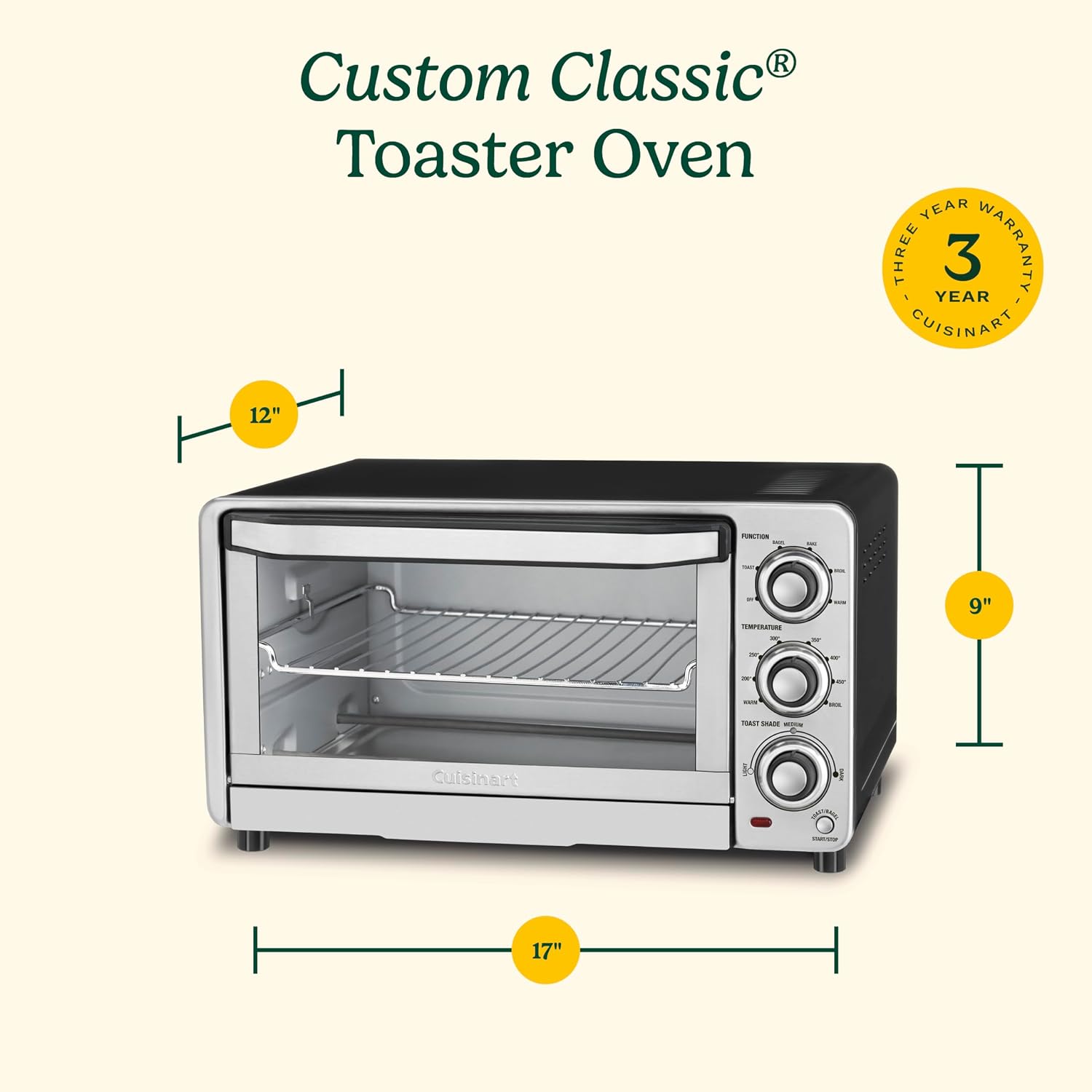 Cuisinart Toaster Oven Broiler, 1800W Countertop Design, 0.5 cu ft