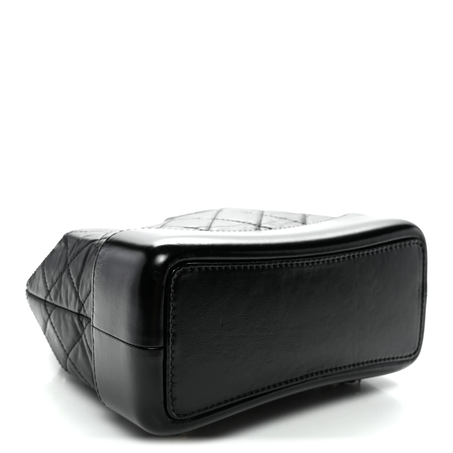 Aged Calfskin Quilted Small Gabrielle Backpack Black