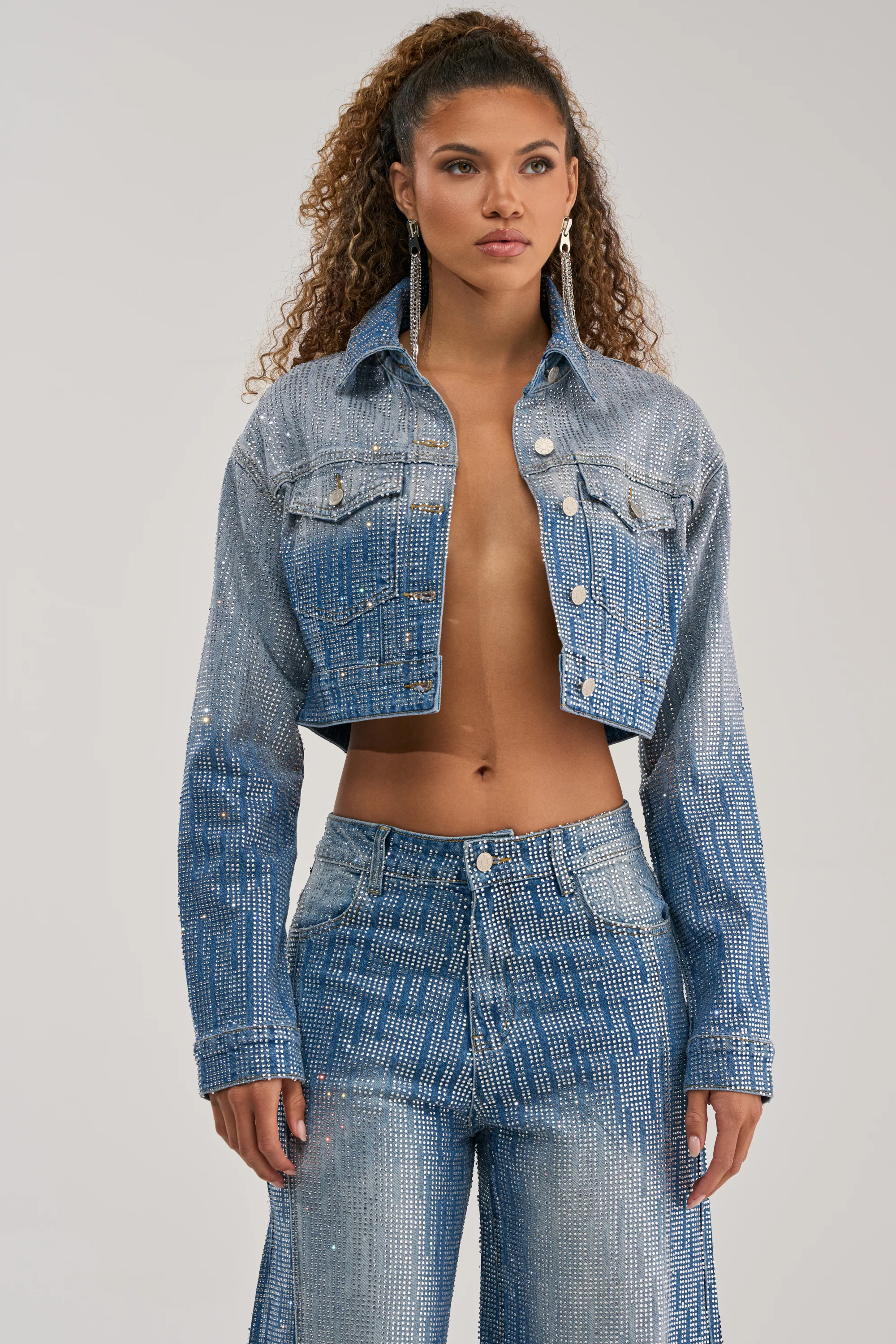 MIND SPINNING EMBELLISHED DENIM JACKET - Akira Store