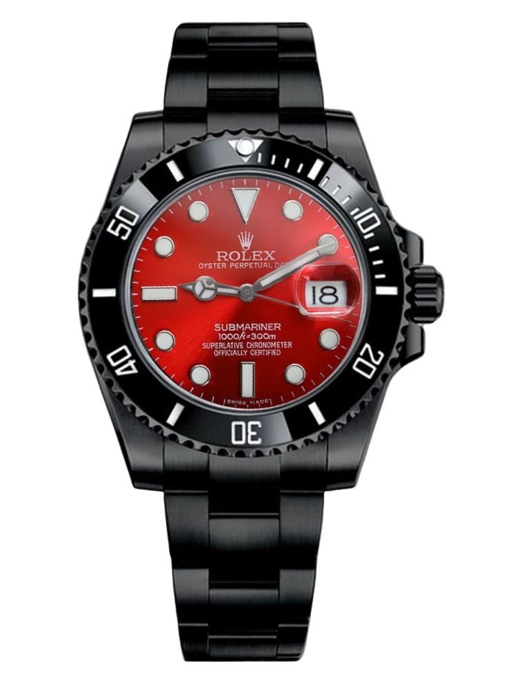 Rolex Submariner Date 116610LN Red Dial Black PVD/DLC Stainless Steel 40MM Mens Replica Watch