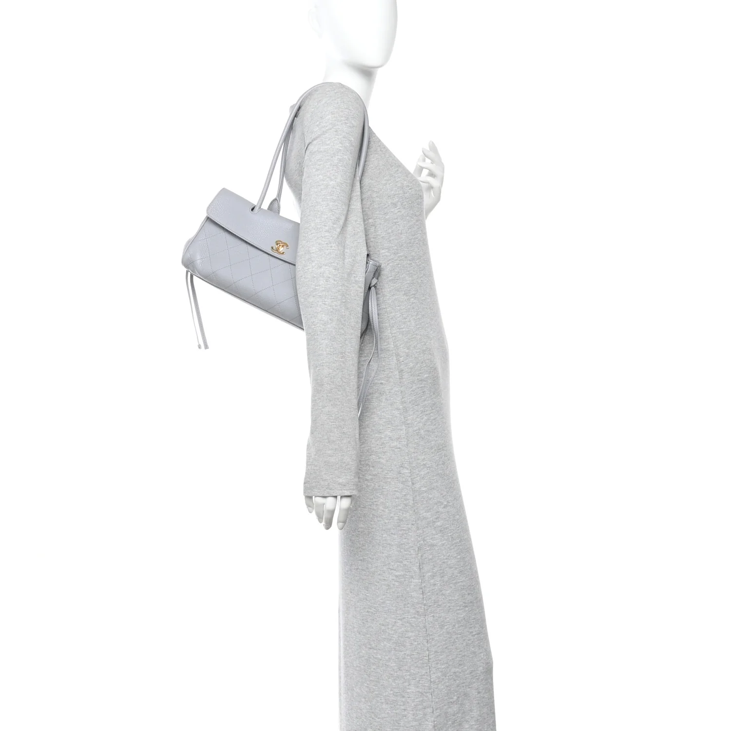 Grained Calfskin Urban Essentials Small Shopping Bag Grey