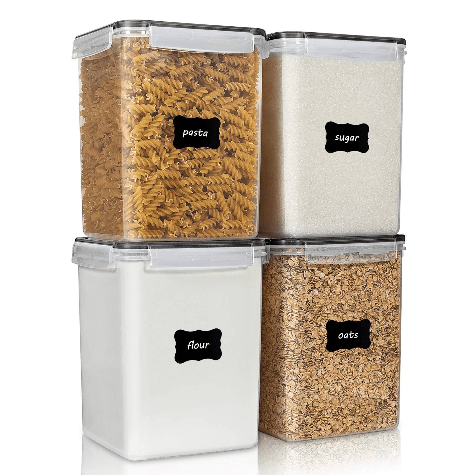 Vtopmart USVM02071 Airtight Pantry 4 Pcs Large Food Storage Canisters for Flour Sugar, 5.2L / 176oz