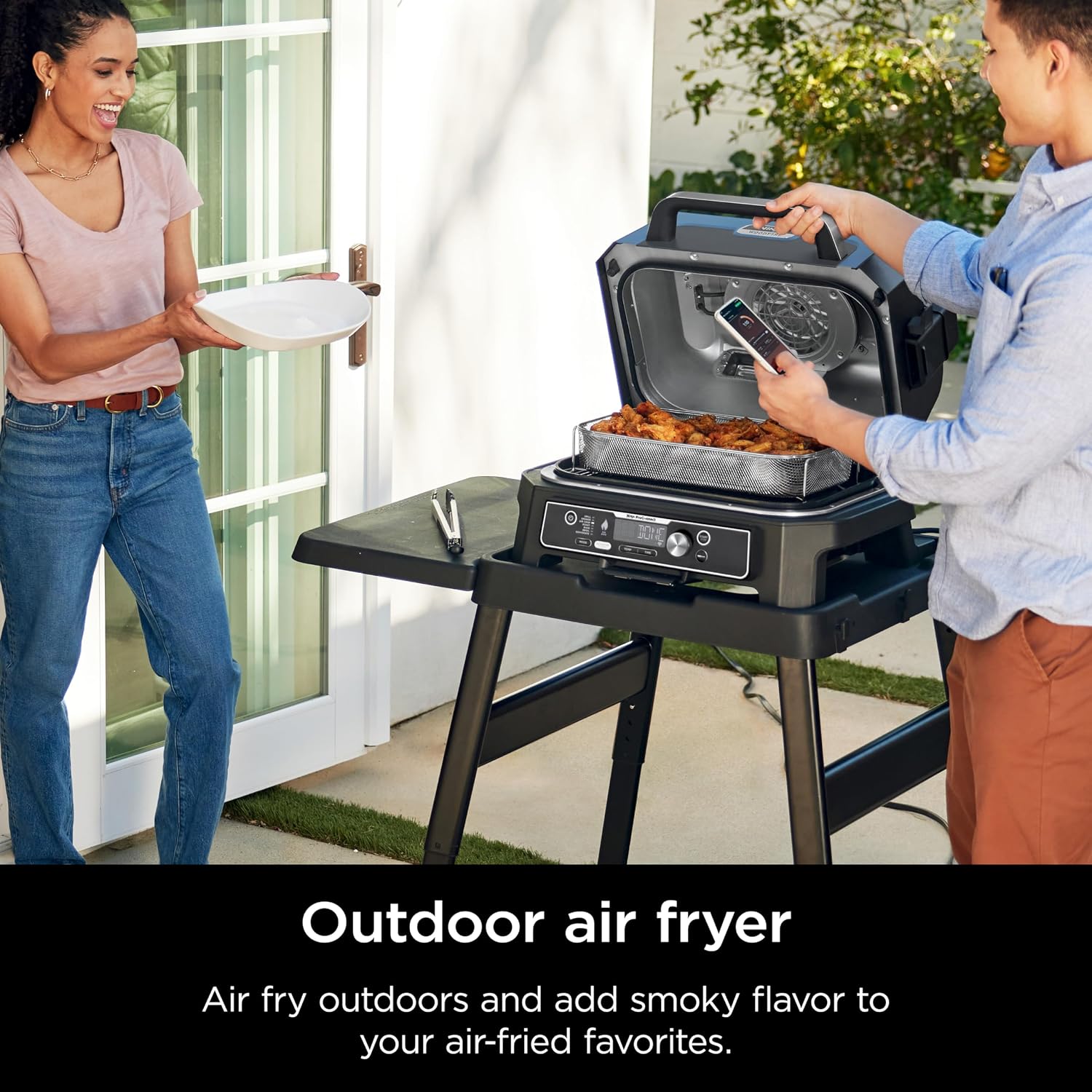 Ninja Woodfire ProConnect Premium XL BBQ Grill, 7-in-1, App Enabled, Blue