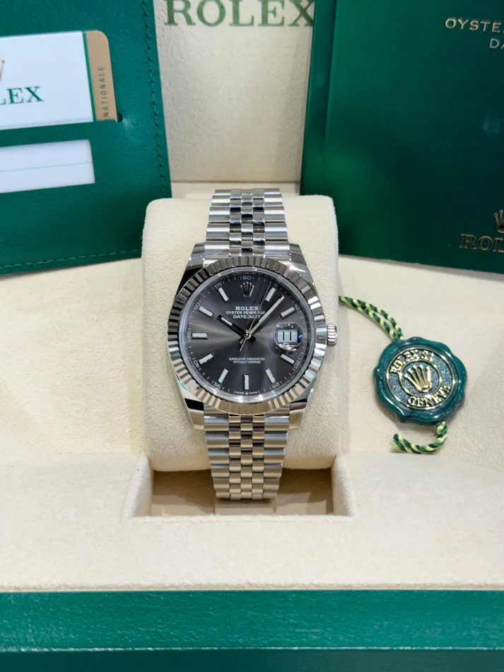 [Super Clone]RLX  Datejust 126334 Dark Rhodium Index Jubilee 41mm Stainless Steel