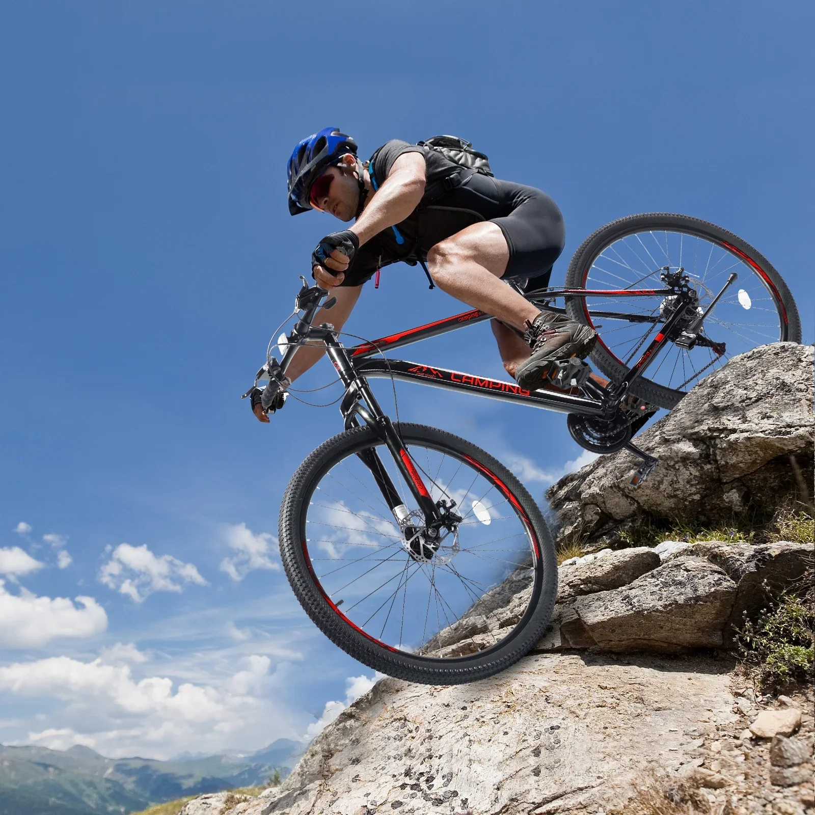 UBesGoo 29in Mountain Bike for Adult, 21 Speed MTB Bicycle for Men/Women, Dual Disc Brakes, Carbon Steel Frame, Black