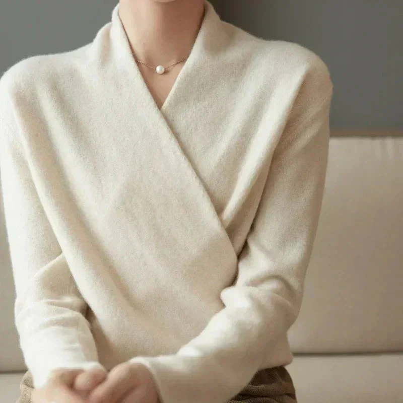 Pull élégant croisé pour femmes