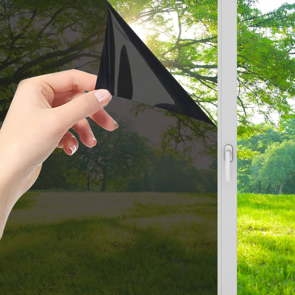Lmlpt Window Privacy Film See Out Not in, One Way Window Tint Film for Home Sun UV Blocking Heat Insulation Self-Adhesive Mirror Window Film, Magic