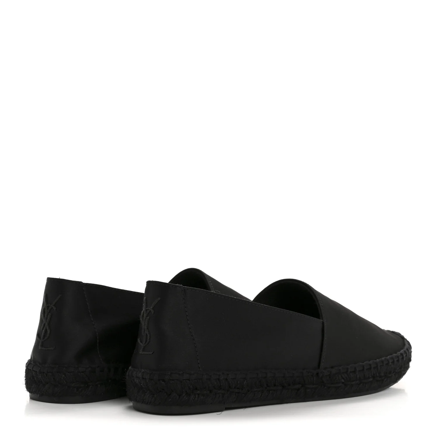 Crepe Satin Elba Espadrilles 38 Black