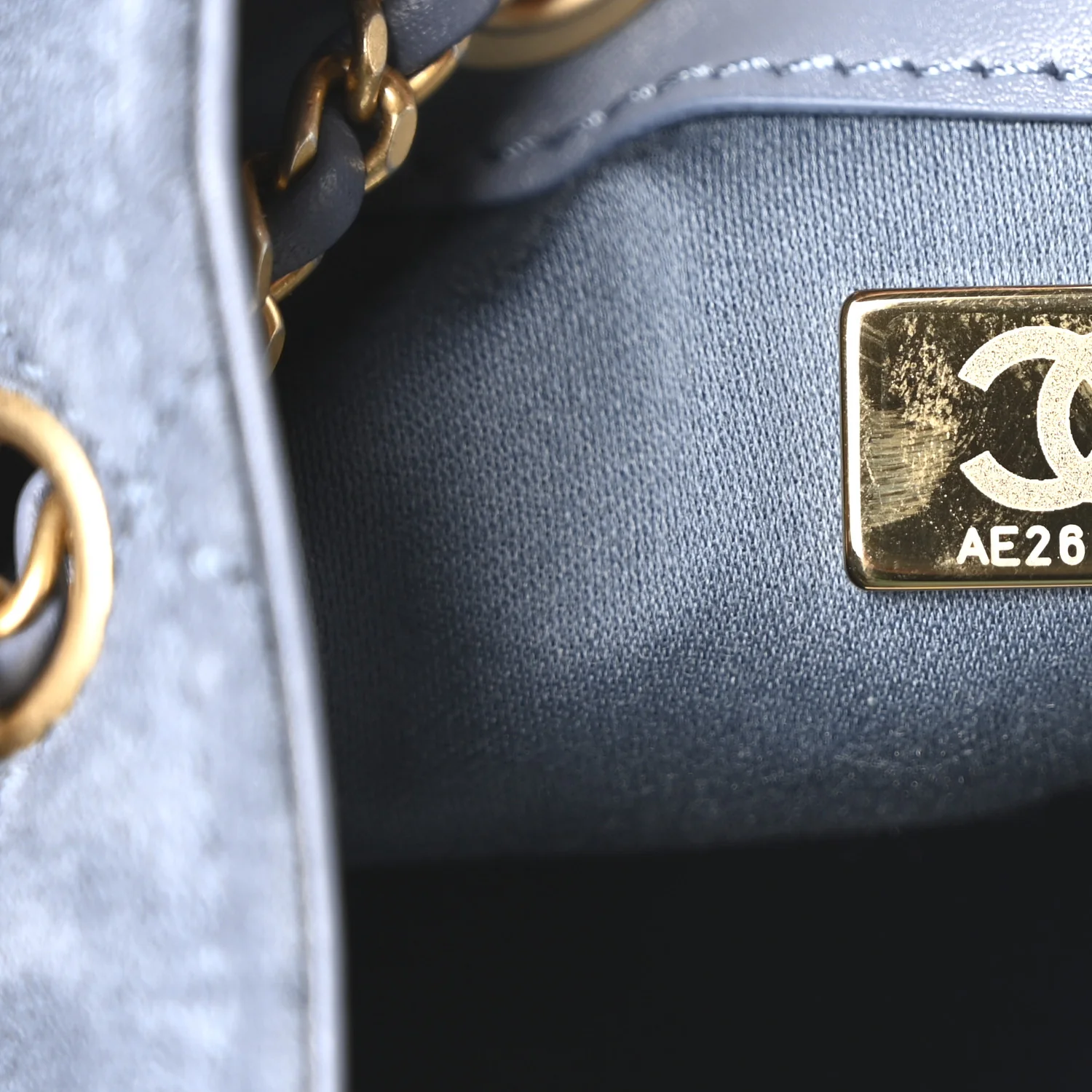 Suede Quilted Small Chanel 25 Handbag Blue
