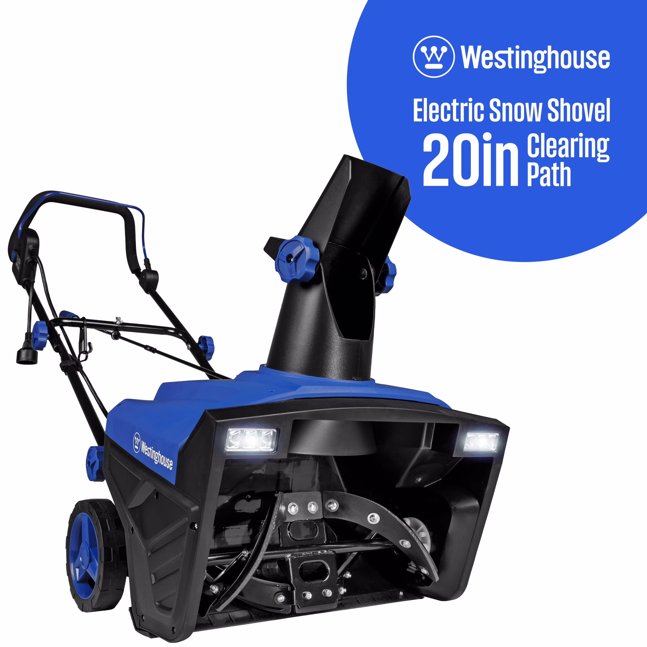 Westinghouse Wsnow20 Corded Snow Blower 20 in, Steel Auger, Dual LED Lights, 1800 Watt Motor, Electric Snow Blower with 25ft Throwing Distance, Plows 680 lb/Min, Adjustable Chute